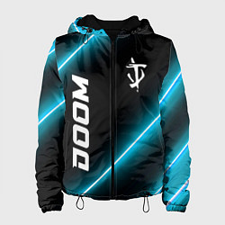 Куртка с капюшоном женская Doom неоновые лампы, цвет: 3D-черный