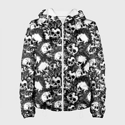 Куртка с капюшоном женская Панк черепа, цвет: 3D-белый