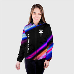 Куртка с капюшоном женская Tokio Hotel neon rock lights, цвет: 3D-черный — фото 2