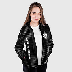 Куртка с капюшоном женская Green Day metal rock lines, цвет: 3D-черный — фото 2