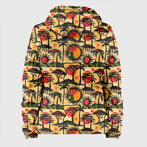 Женская куртка Африка солнце пальмы / 3D-Черный – фото 2