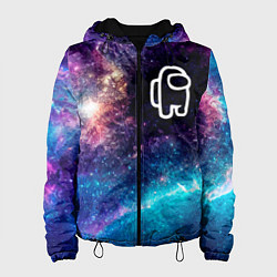 Куртка с капюшоном женская Among Us space game logo, цвет: 3D-черный