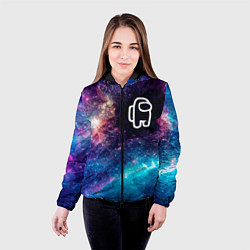 Куртка с капюшоном женская Among Us space game logo, цвет: 3D-черный — фото 2