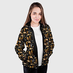 Куртка с капюшоном женская Древний Египет - паттерн, цвет: 3D-черный — фото 2
