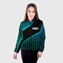 Куртка с капюшоном женская Chery electro hexagon, цвет: 3D-черный — фото 2