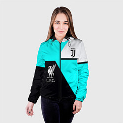 Куртка с капюшоном женская Juventus x Liverpool geometry, цвет: 3D-черный — фото 2