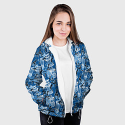 Куртка с капюшоном женская Африканские барабанщицы, цвет: 3D-белый — фото 2