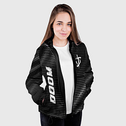 Куртка с капюшоном женская Doom metal game lines, цвет: 3D-черный — фото 2