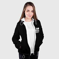 Куртка с капюшоном женская Lim Bizkit logo, цвет: 3D-белый — фото 2