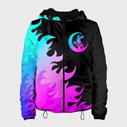 Куртка с капюшоном женская Angels of Death неоновый огонь, цвет: 3D-черный