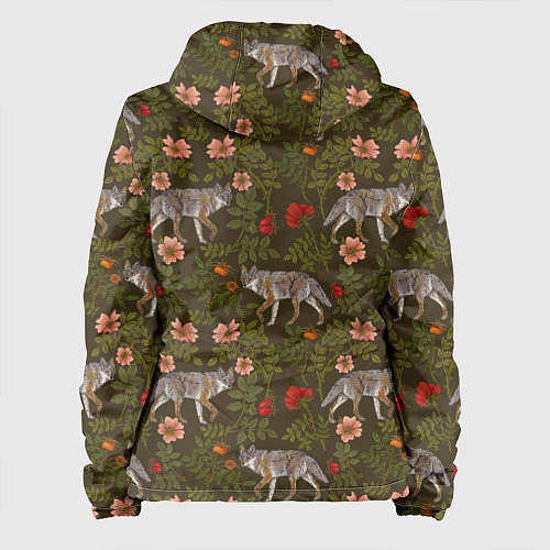Женская куртка Волки и шиповник / 3D-Черный – фото 2