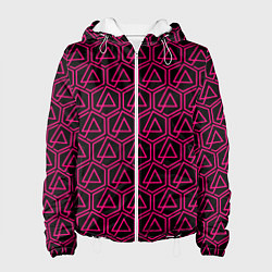 Куртка с капюшоном женская Linkin park pink logo, цвет: 3D-белый