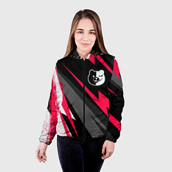 Куртка с капюшоном женская Danganronpa electro lines, цвет: 3D-черный — фото 2