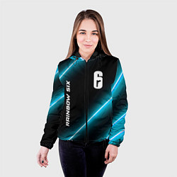 Куртка с капюшоном женская Rainbow Six неоновые лампы, цвет: 3D-черный — фото 2