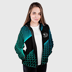 Куртка с капюшоном женская Subaru electro hexagon, цвет: 3D-черный — фото 2