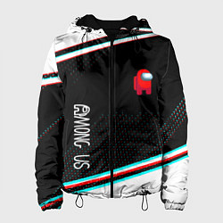 Куртка с капюшоном женская Among us geometry steel, цвет: 3D-черный