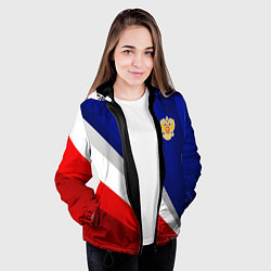 Куртка с капюшоном женская Россия - униформа федерации, цвет: 3D-черный — фото 2