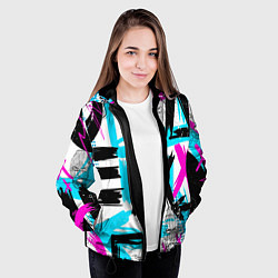 Куртка с капюшоном женская Маска гопника, цвет: 3D-черный — фото 2