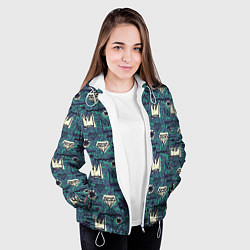 Куртка с капюшоном женская Граффити корона с бриллиантами, цвет: 3D-белый — фото 2