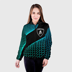 Куртка с капюшоном женская Lamborghini electro hexagon, цвет: 3D-черный — фото 2