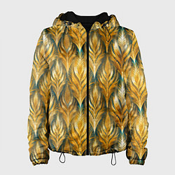 Куртка с капюшоном женская Золото осени травинки, цвет: 3D-черный