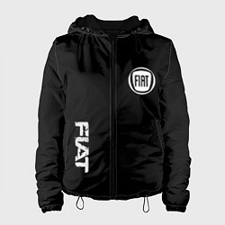 Куртка с капюшоном женская FIAT logo white auto, цвет: 3D-черный