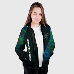 Куртка с капюшоном женская Dark Souls glitch blue, цвет: 3D-черный — фото 2