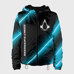 Куртка с капюшоном женская Assassins Creed неоновые лампы, цвет: 3D-черный