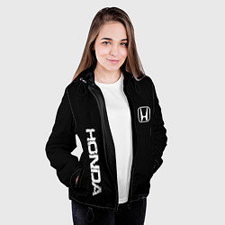 Куртка с капюшоном женская Honda white logo auto, цвет: 3D-черный — фото 2