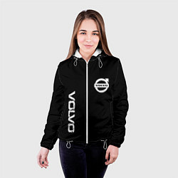 Куртка с капюшоном женская Volvo white logo auto steel, цвет: 3D-белый — фото 2