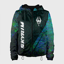 Куртка с капюшоном женская Skyrim glitch blue, цвет: 3D-черный