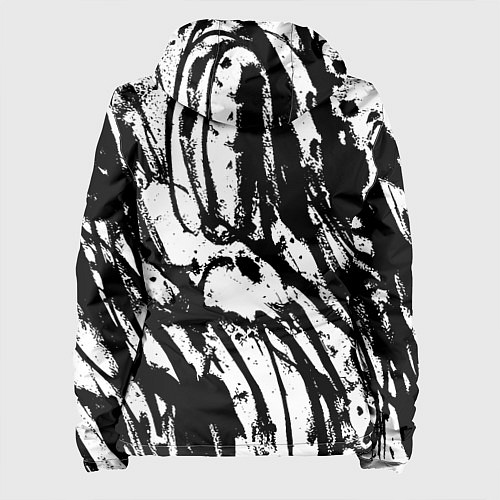 Женская куртка Чёрно-белая абстракция: нейросеть / 3D-Черный – фото 2