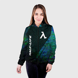 Куртка с капюшоном женская Half-Life glitch blue, цвет: 3D-черный — фото 2