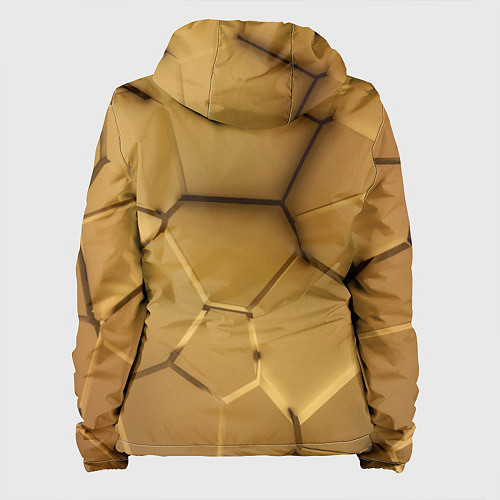 Женская куртка Золотые неоновые плиты в разломе / 3D-Черный – фото 2