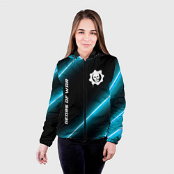 Куртка с капюшоном женская Gears of War неоновые лампы, цвет: 3D-черный — фото 2