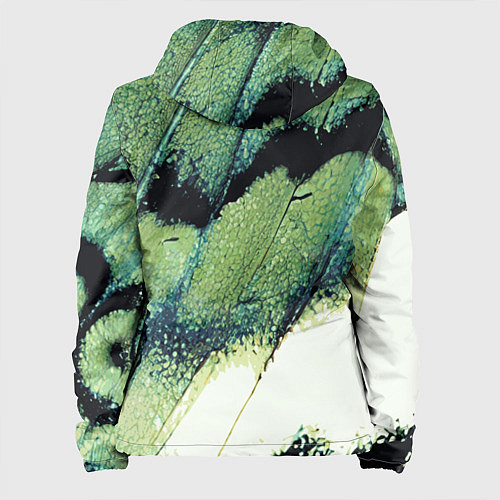 Женская куртка Зелено-черные пятна на светлом / 3D-Черный – фото 2