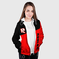 Куртка с капюшоном женская Roblox geometry red, цвет: 3D-белый — фото 2