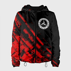 Куртка с капюшоном женская Mercedes sport grunge, цвет: 3D-черный