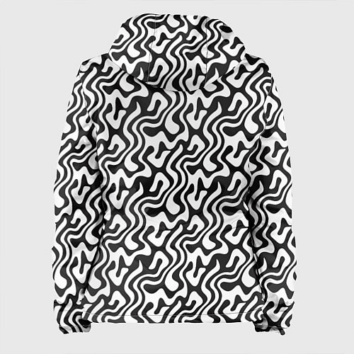 Женская куртка Черно-белый узор с абстрактными линиями / 3D-Черный – фото 2