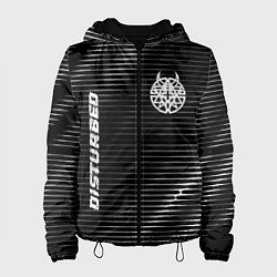 Куртка с капюшоном женская Disturbed metal rock lines, цвет: 3D-черный