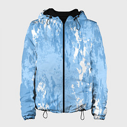 Куртка с капюшоном женская Абстракция волн прибоя, цвет: 3D-черный
