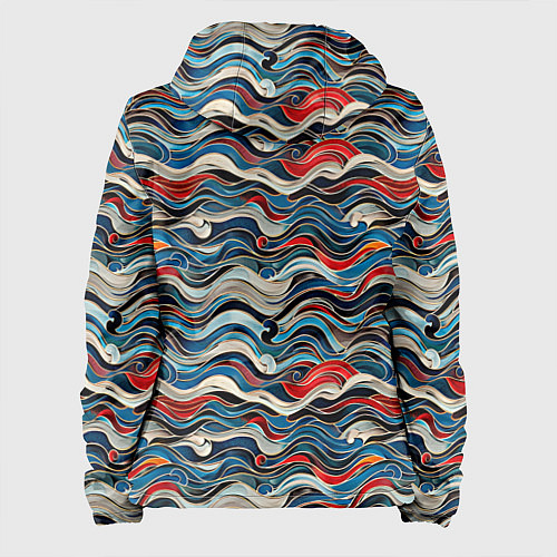 Женская куртка Разноцветные абстрактные волны / 3D-Черный – фото 2