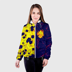 Куртка с капюшоном женская Cyberpunk лого текстура, цвет: 3D-белый — фото 2