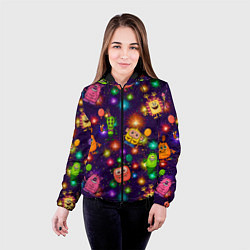 Куртка с капюшоном женская Позитивные монстрики, цвет: 3D-черный — фото 2