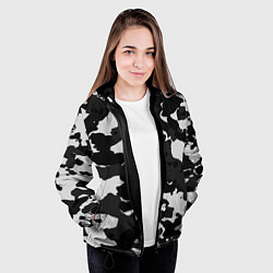 Куртка с капюшоном женская Камуфляж серый, цвет: 3D-черный — фото 2