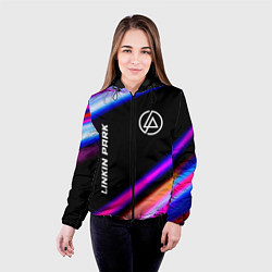 Куртка с капюшоном женская Linkin Park neon rock lights, цвет: 3D-черный — фото 2