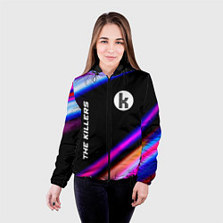 Куртка с капюшоном женская The Killers neon rock lights, цвет: 3D-черный — фото 2