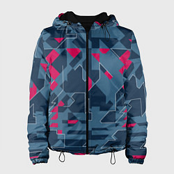 Куртка с капюшоном женская Геометрическая математика узора, цвет: 3D-черный