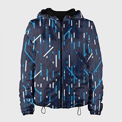 Куртка с капюшоном женская Паттерн геометрическая абстракция, цвет: 3D-черный