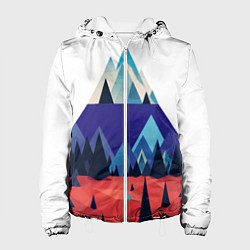 Куртка с капюшоном женская Русские горы, цвет: 3D-белый